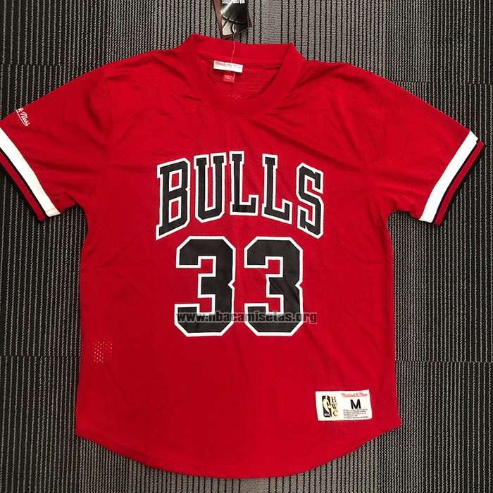 Camiseta Manga Corta Chicago Bulls Scottie Pippen NO 33 Rojo